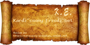 Karácsony Erzsébet névjegykártya