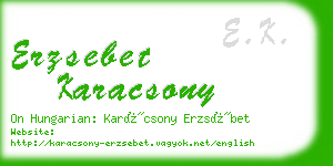 erzsebet karacsony business card